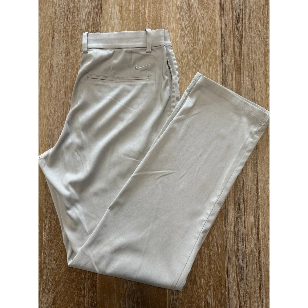 Nike Golf Flex Core Dri-FIT Pants Men's 33x32 Flat Front Light Bone Beige Cream